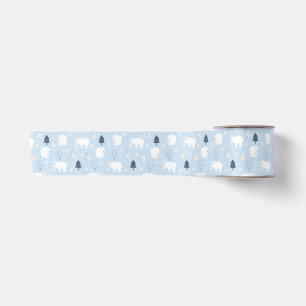 Winter Woods Polar Bears Satin Ribbon