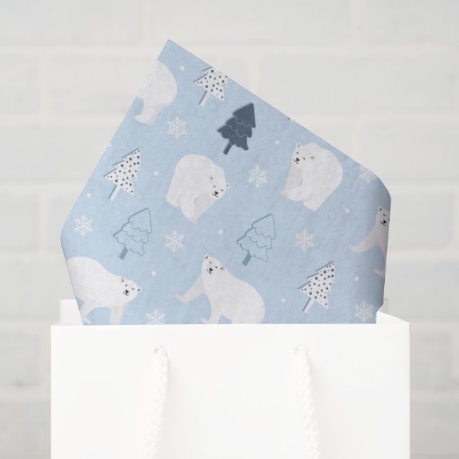 Winter Woods Polar Bears Tissue Paper (Gift Bag)
