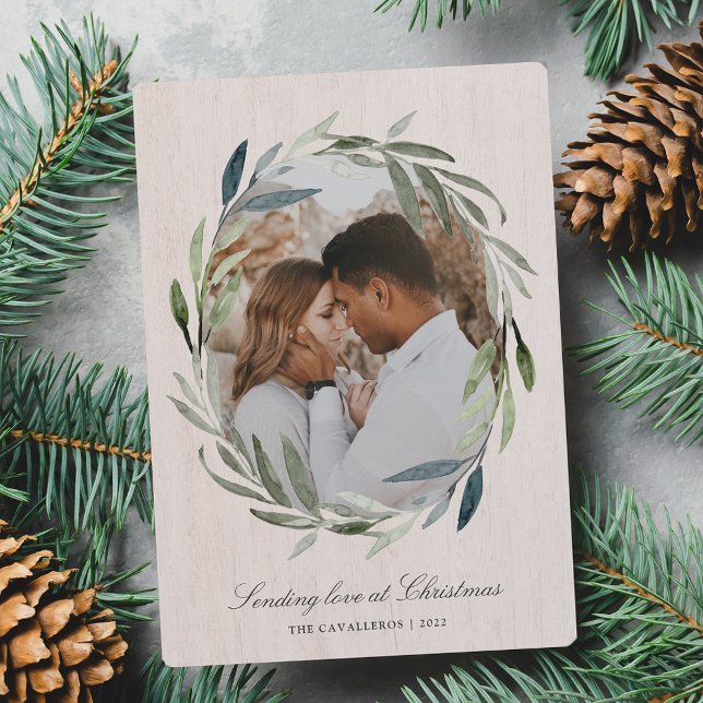 Winter Woods | Watercolor Botanical Photo Holiday Card (Creator Uploaded)