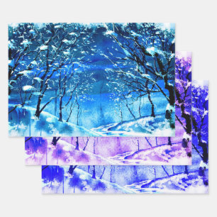 Winter Woods Wrapping Paper Sheet