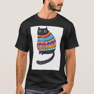 Winter Wooly Cat Cold Kitty Merry Christmas Animal T-Shirt