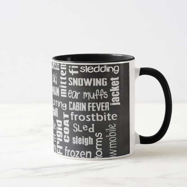 Winter Word Cloud collage Mug (Right)