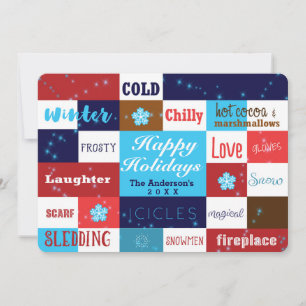 Winter Words Fun Typography Holiday Card