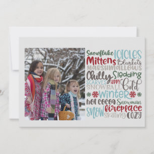 Winter Words Subway Art Photo Holiday Card
