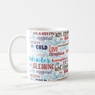 Winter Words Typography Fun Holiday Coffee Mug