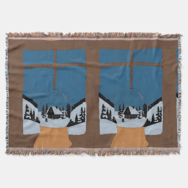 Winter Woven Blanket - Snow Globe (Front)