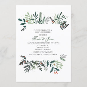 Winter Wreath Couples Shower Invitation