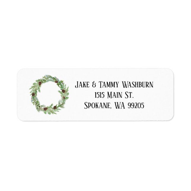 Winter wreath custom Address Labels (Front)