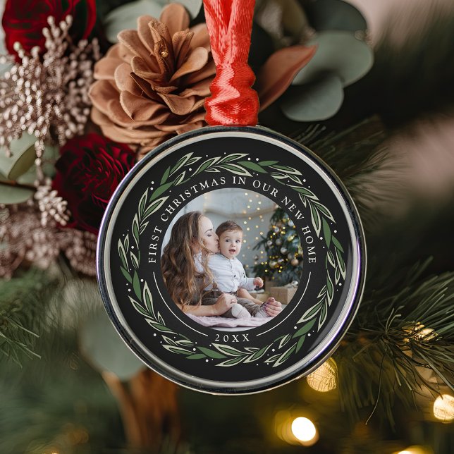 Winter Wreath | First Christmas in Our New Home Metal Ornament (Creator Uploaded)