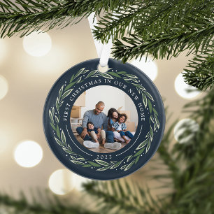 Winter Wreath First Christmas in Our New Home Ornament