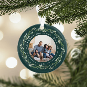 Winter Wreath   First Christmas in Our New Home Ornament