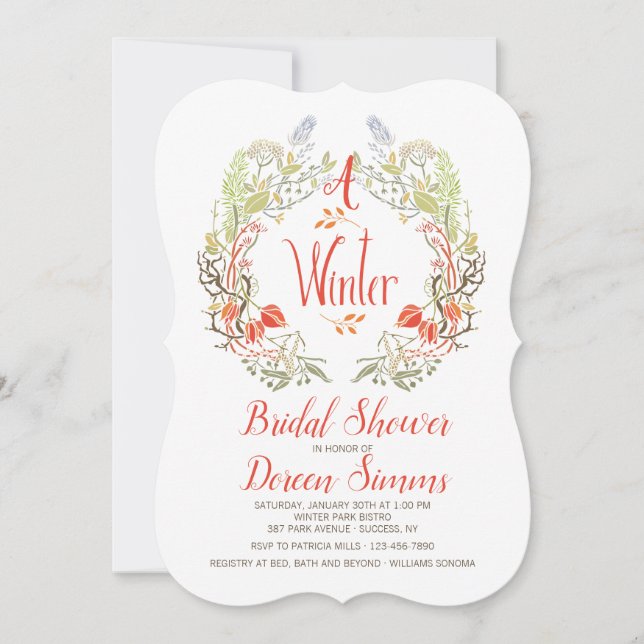 Winter Wreath Invitation (Front)