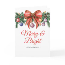 Winter Wreath Merry & Bright Christmas Greeting