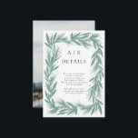 Winter Wreath Modern Wedding Details Green Enclosure Card<br><div class="desc">Winter Wreath Modern Wedding Details Green</div>