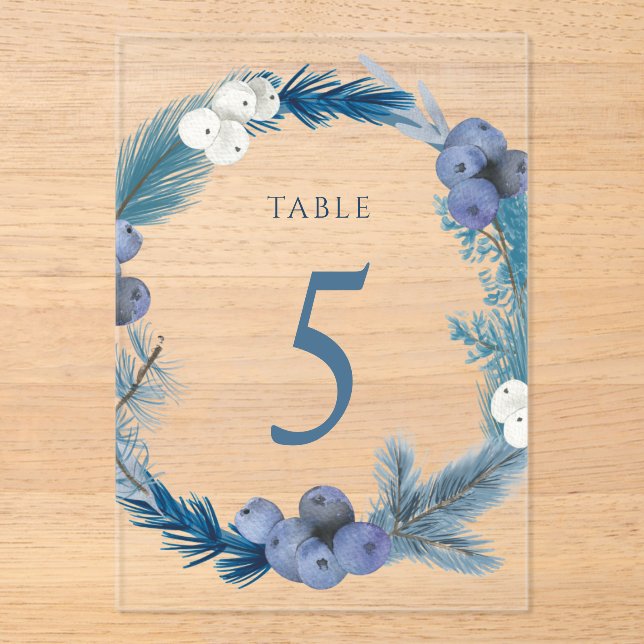 winter wreath table number five sign (Front)
