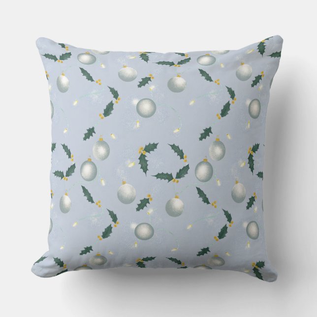 Winter Wreath Throw Pillow (Front)