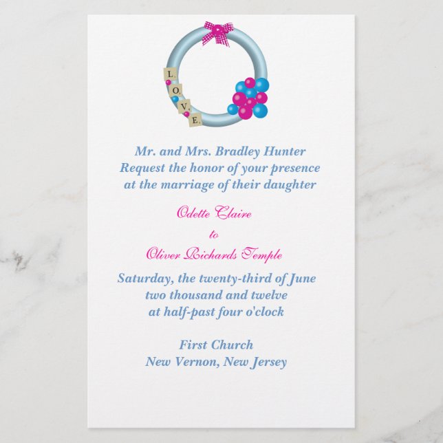 Winter wreath Wedding Invitation Stationery (Front)