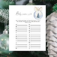 Winter xmas ball Baby name race game