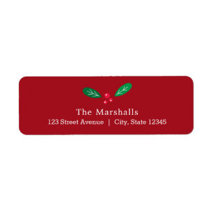 Winterberries EDITABLE COLOR Holiday Address Label Return Address Label