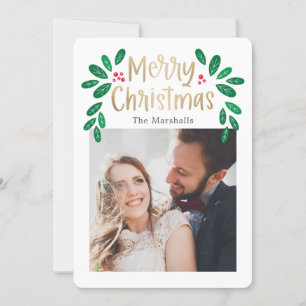 Winterberries Editable Colour Christmas Photo Card