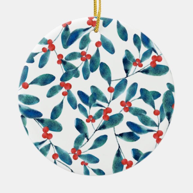 Winterberry (Frost) Ceramic Ornament (Front)
