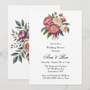 Winterberry Primrose Paint Floral Wedding Shower Invitation