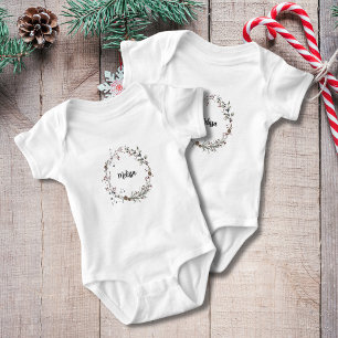 Winterberry rustic boho garden wildflowers baby bodysuit