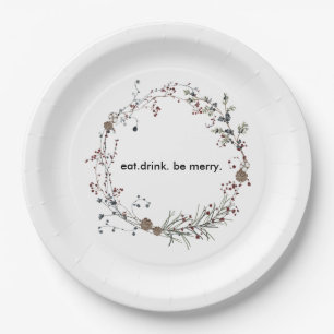 Winterberry Rustic Boho Wildflower Gardens Paper Plate