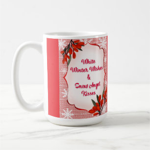 Winterberry White Winter Wishes Snow Angel Kisses  Coffee Mug