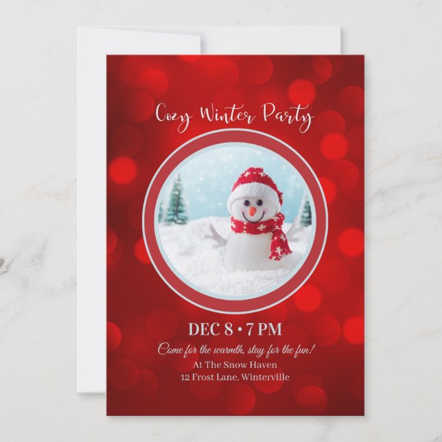 Winterful Party Invitation – Cosy Friends Invite  (Front)
