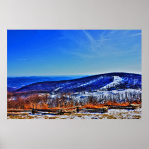 Wintergreen Virginia Mountain Ski Resort in Winter Poster