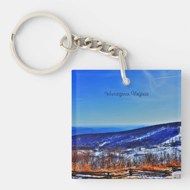 Wintergreen Virginia Mountain Ski Slopes Key Ring (Front)