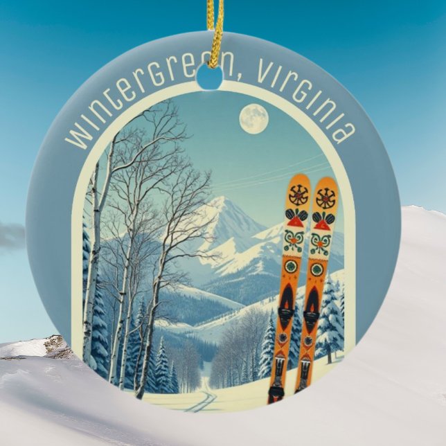 Wintergreen Virginia ski souvenir  Ceramic Ornament (Creator Uploaded)