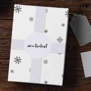Winterlust   Winter Modern Minimalist Christmas Classic Round Sticker