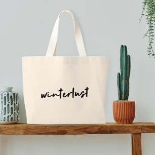 Winterlust   Winter Modern Minimalist Christmas Large Tote Bag
