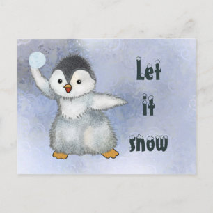 Winterpinguin Postcard