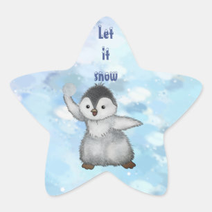 Winterpinguin  star sticker