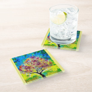 Winter's Approach Glass Coaster
