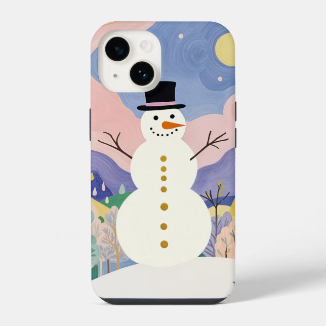 Winter's Cheerful Watcher iPhone Case (Back)