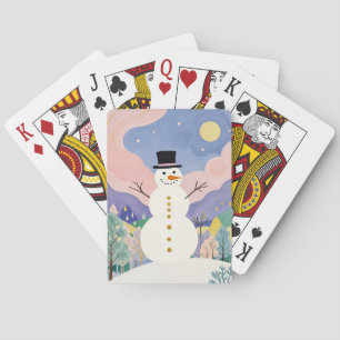 Winter's Cheerful Watcher Playing Cards