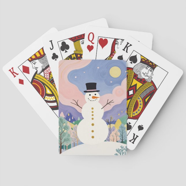 Winter's Cheerful Watcher Playing Cards (Back)