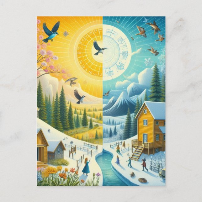 Winter's Chill to Spring's Happy Vernal Equinox Postcard (Front)