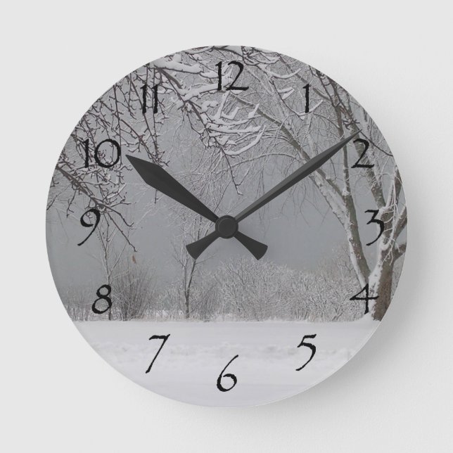 Winter's Day Round Clock (Front)