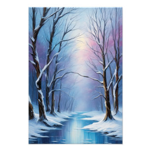 Winter's Elegance, Snowy Forest Photo Print