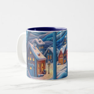 Winter's Embrace Two-Tone Coffee Mug