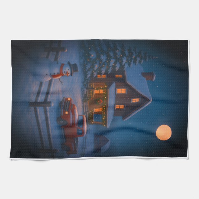 Winter's Eve Tea Towel (Horizontal)