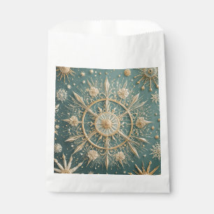 Winter's Golden Embrace: A Snowflake Serenade Favour Bag