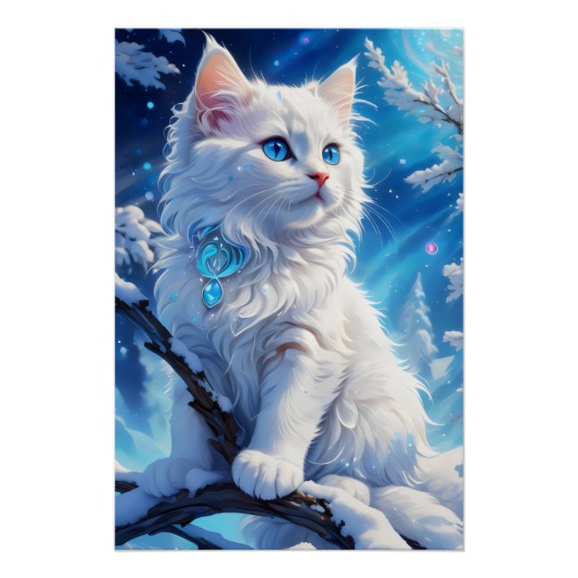 Winter's Magical Feline Poster (Front)