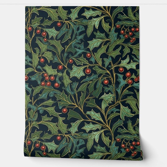 Winter's Morris Garden Botanical Wallpaper (Unrolling)