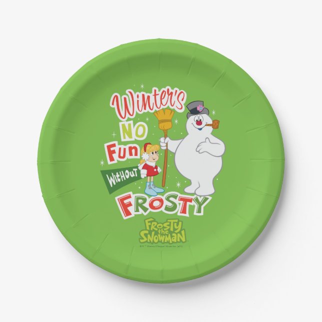 Winter's No Fun Without Frosty the Snowman™ Paper Plate (Front)